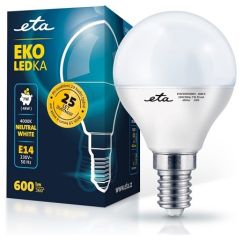 E14 7W LED kulatá neutrální bílá